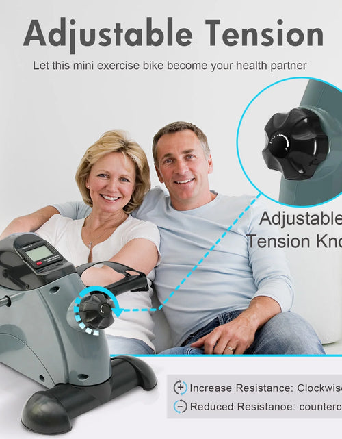 Load image into Gallery viewer, under Desk Exercise Bike, Foot Pedal Exerciser, Portable under Desk Pedal Stepper with Digital Display, Mini Leg Exerciser for Home
