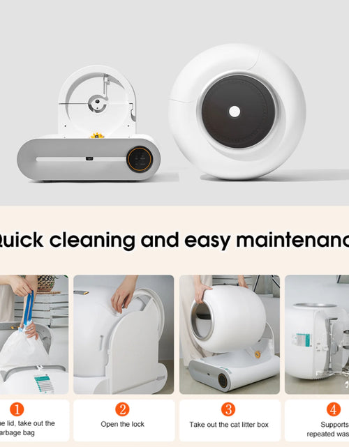Load image into Gallery viewer, Self Cleaning Litter Box, Automatic Cat Litter Box with App Control Support, Integrated Safety Protection Smart Auto Cat Litter Box with Liner
