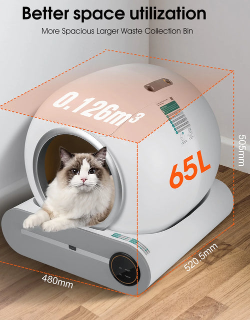 Load image into Gallery viewer, Self Cleaning Litter Box, Automatic Cat Litter Box with App Control Support, Integrated Safety Protection Smart Auto Cat Litter Box with Liner
