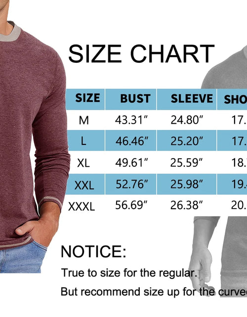 Load image into Gallery viewer, Crew Neck Henley Men Shirts Long Sleeve Shirts for Men Casual Color Block Tops

