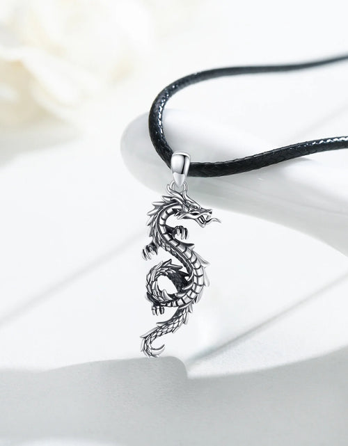 Load image into Gallery viewer, Dragon Necklace for Men 925 Sterling Silver Pendant Necklaces for Son Jewelry Birthday Gift
