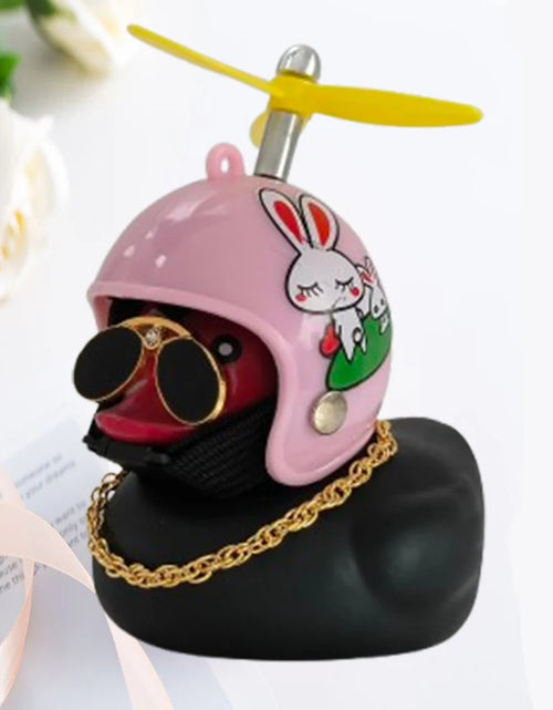 Load image into Gallery viewer, Car Duck with Helmet Broken Wind Pendant Small Yellow Duck Road Bike Motor Helmet Riding Cycling Accessories without Lights
