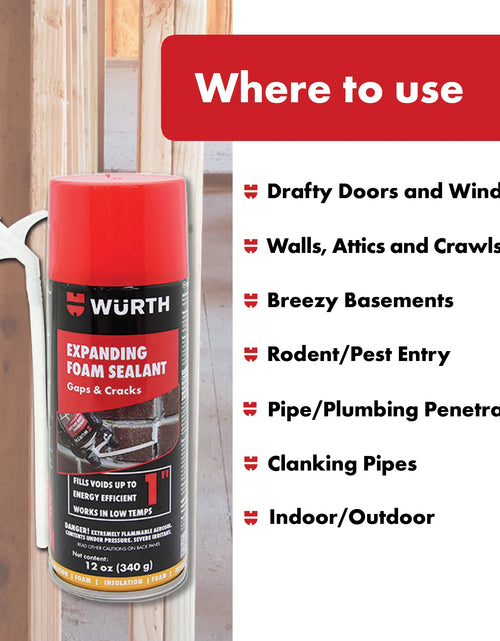 Load image into Gallery viewer, 12Oz Expanding Foam Sealant for Gaps and Cracks up to 1 Inch - Insulating Spray Foam

