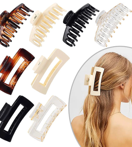 8 Pack Large Hair Claw Clips, Women & Girls Vintage Jaw Clips, Strong Hold Matte Claw Hair Clips for Thick Hair & Thin Hair (4.3 Inch)