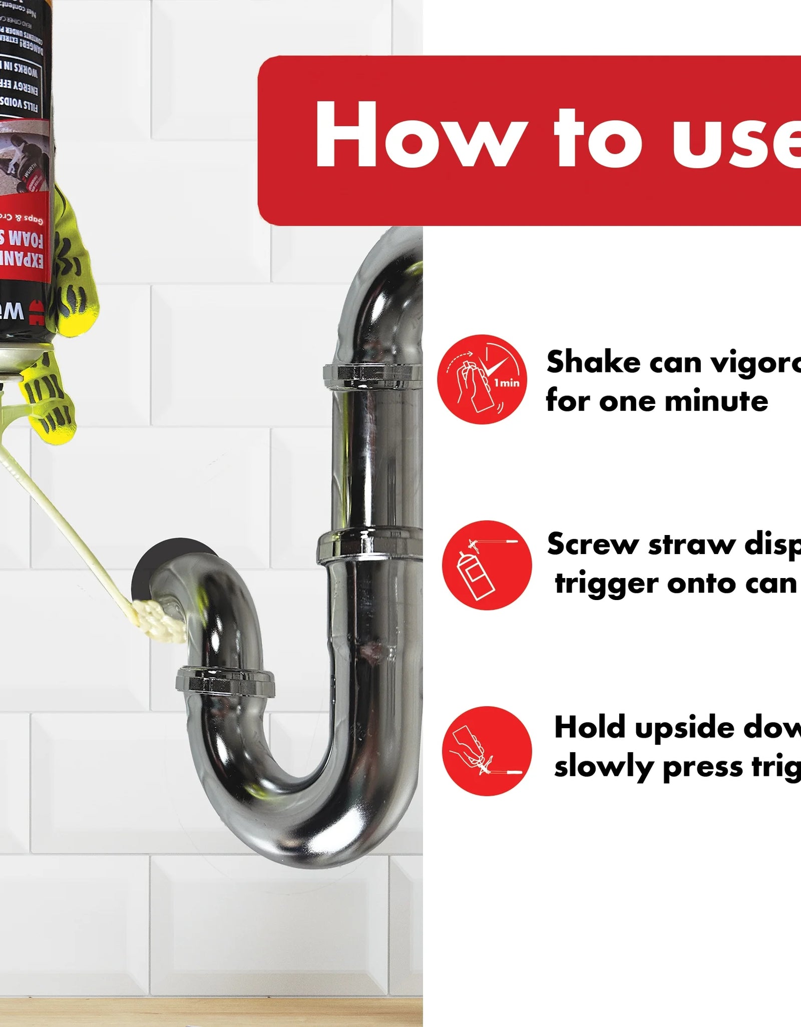 12Oz Expanding Foam Sealant for Gaps and Cracks up to 1 Inch - Insulating Spray Foam