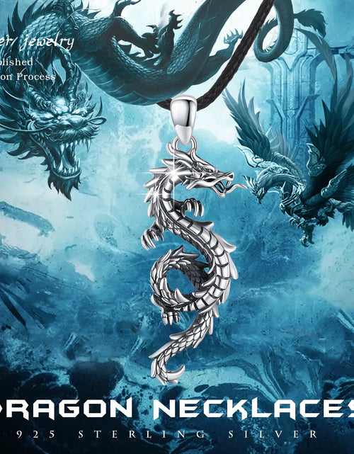 Load image into Gallery viewer, Dragon Necklace for Men 925 Sterling Silver Pendant Necklaces for Son Jewelry Birthday Gift
