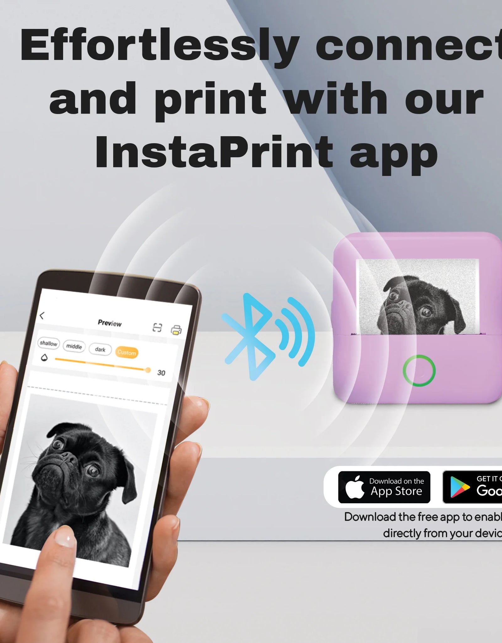 CTP500 Bluetooth Mini Portable Inkless Thermal Printer & Label Maker + Paper, Android & Ios (Purple)