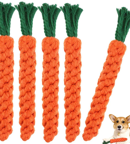 5 Pieces Dog Chew Toys, Safe Durable Puppy Teething Chewing Braided Toys, Medium Large Pet Dog Cotton Knot Paws Fun Molar for Clean Teeth Healthy