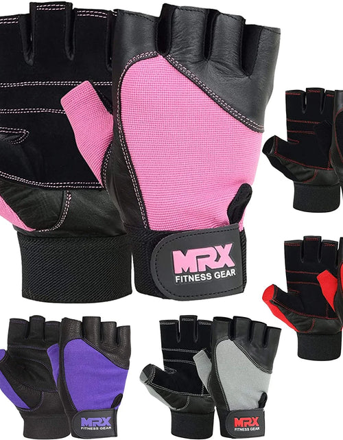 Load image into Gallery viewer, Weight Lifting Gloves Gym Training Bodybuilding Fitness Glove Workout Men &amp; Women Pink XS
