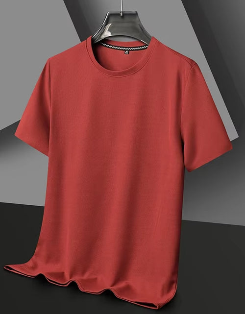 Load image into Gallery viewer, Short Sleeved Polo Shirshort Sleeved Waffle Solid Polot Fashion Splicing Men'S round Neck Top Cotton Daily Short Sleeved T-Shirt
