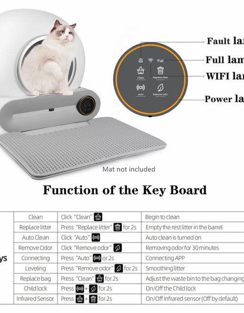 Load image into Gallery viewer, Self Cleaning Litter Box, Automatic Cat Litter Box with App Control Support, Integrated Safety Protection Smart Auto Cat Litter Box with Liner
