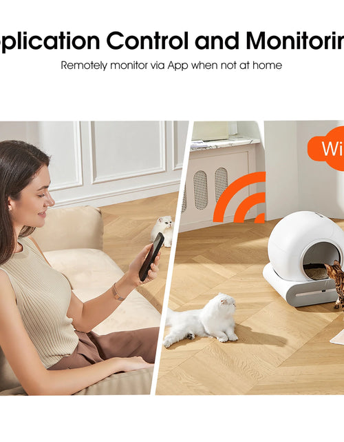 Load image into Gallery viewer, Self Cleaning Litter Box, Automatic Cat Litter Box with App Control Support, Integrated Safety Protection Smart Auto Cat Litter Box with Liner
