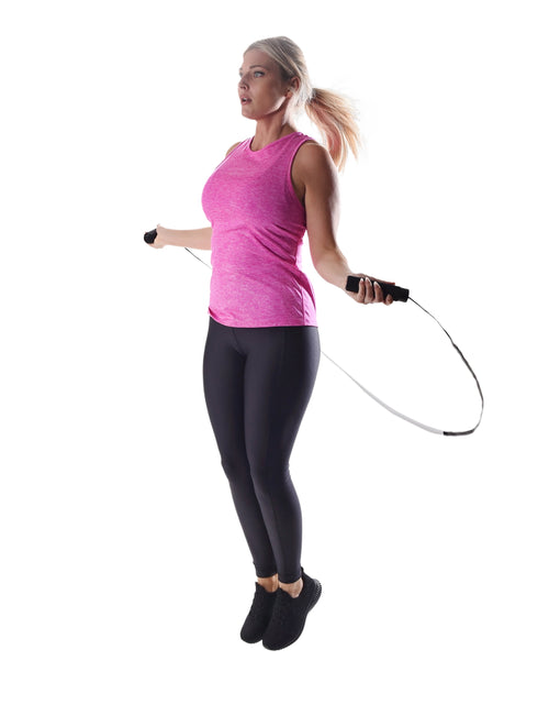 Load image into Gallery viewer, Adjustable Weighted Jump Rope, Adjusts up to 9' Length, Black
