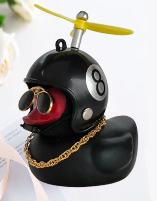 Load image into Gallery viewer, Car Duck with Helmet Broken Wind Pendant Small Yellow Duck Road Bike Motor Helmet Riding Cycling Accessories without Lights
